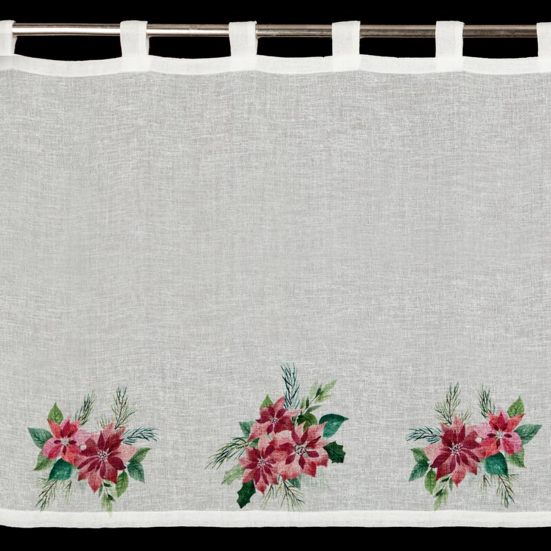 Zasłona świąteczna SW/XMAS biała 90x150 cm – gotowa do zawieszenia