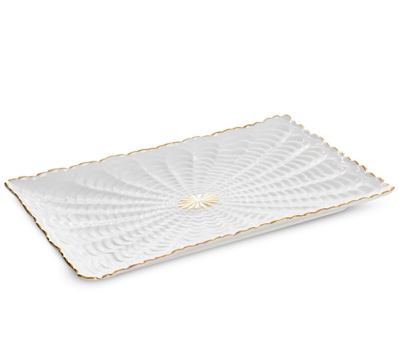 Patera dekoracyjna Gaia kremowa 26 X 17 X 2 CM – z trwałej ceramiki