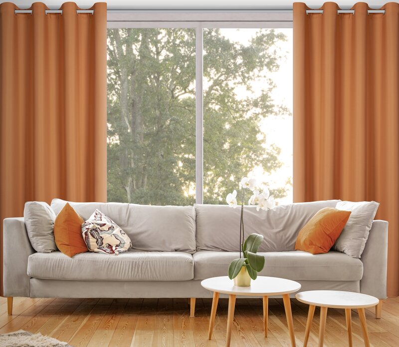 Zasłona gotowa Rita ruda 140 x 250 cm – wprowadzi ciepło