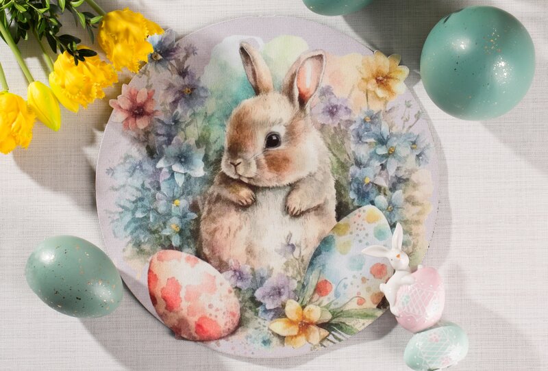 OBRUS EASTER 33 X 33 CM BEŻOWY