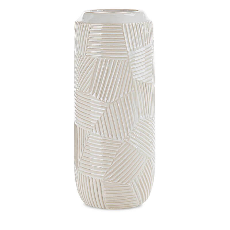 Wazon ceramiczny Romina kremowy 12 x 30 cm – na suszone kwiaty