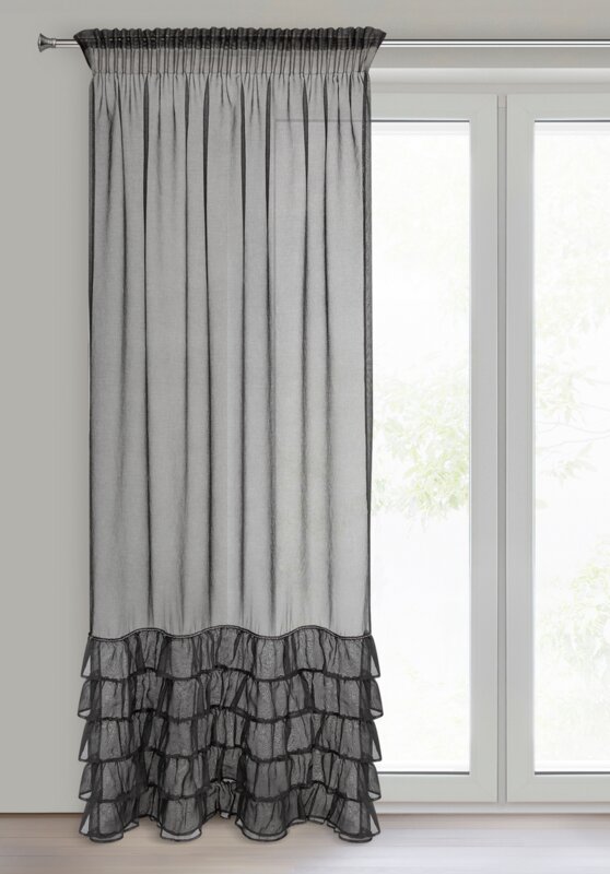 Firana gotowa Carli czarna 140 x 270 cm – doda przytulności