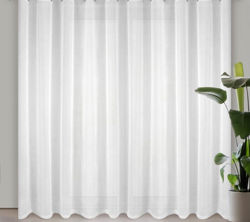 Firana gotowa biała 200 x 250 cm – miękki woal