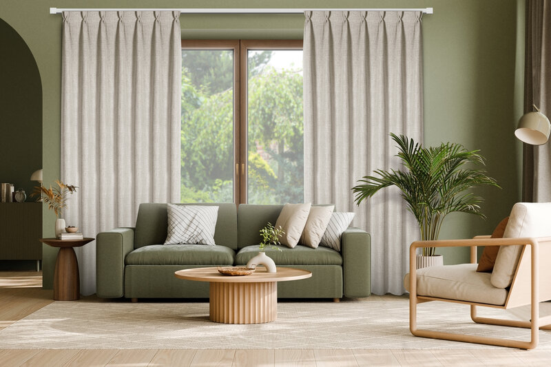 Zasłona gotowa eco jasnobeżowa 80 x 270 cm – zaciemniająca