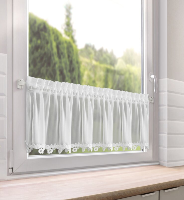 Firana gotowa Lili biała 150 x 30 cm – rozprasza światło