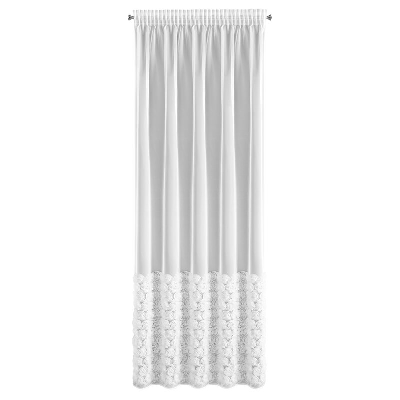 Zasłona gotowa Roses 2 biała 140 X 270 CM – subtelnie rozjaśnia wnętrze