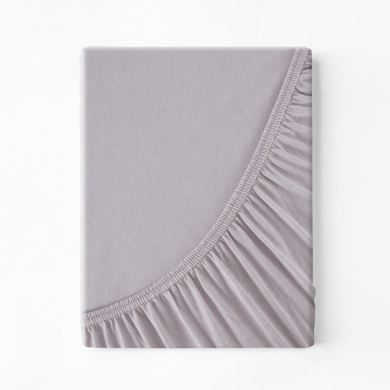 Prześcieradło jersey jasnoszare 160 x 200 x 30 cm – miękkie i oddychające
