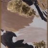 Obraz ręcznie malowany abstrakcyjny beżowy 70 X 100 cm – z nutą złota