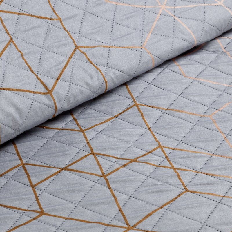 Narzuta D91 GEO 02 stalowa 200 X 220 CM – miękka mikrofibra