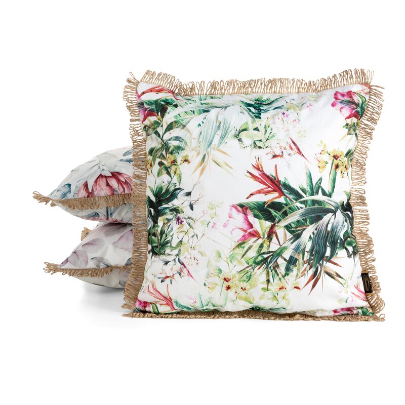 Poszewka Garden biała 45 x 45 cm – wprowadzi wakacyjny klimat