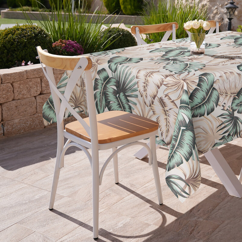 Obrus Garden kremowy 140 x 220 cm – idealny na taras