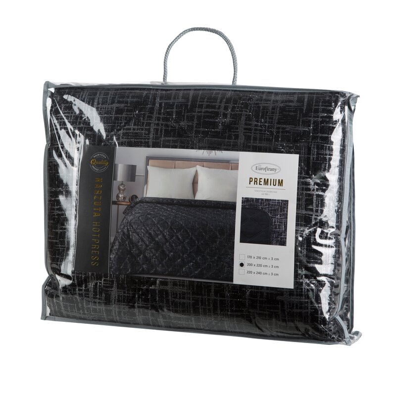 Narzuta Velvet czarna 200 x 220 cm – dodaje przytulności