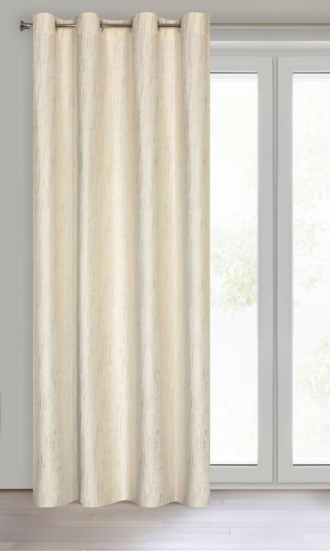 Zasłona gotowa kremowa 140 x 250 cm – dodaje ciepła wnętrzu