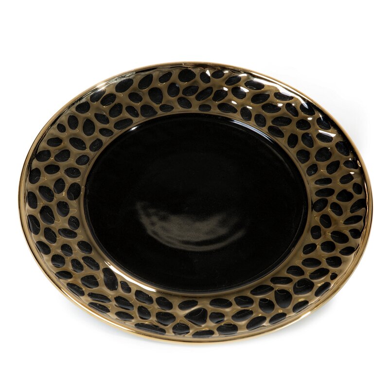Patera ceramiczna Madlen czarna fi 30 x 2 cm – elegancka ozdoba