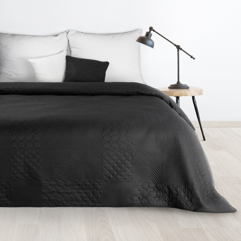 Narzuta microfibra czarna 170 x 210 cm – ochrona i styl
