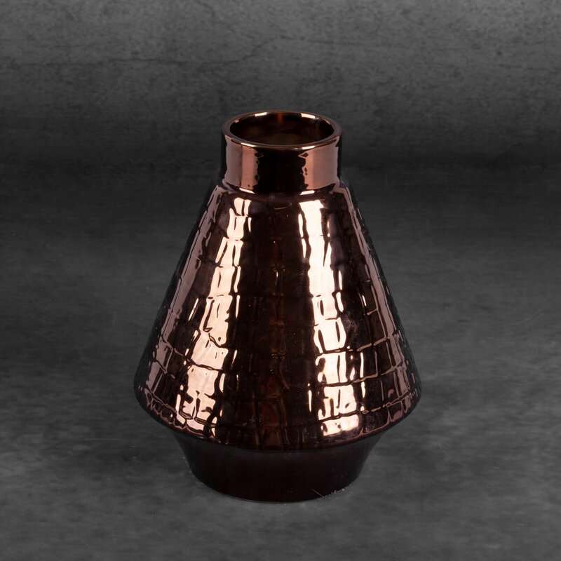 Wazon ceramiczny Erna miedziany fi 17 x 22 cm – na suszone kwiaty