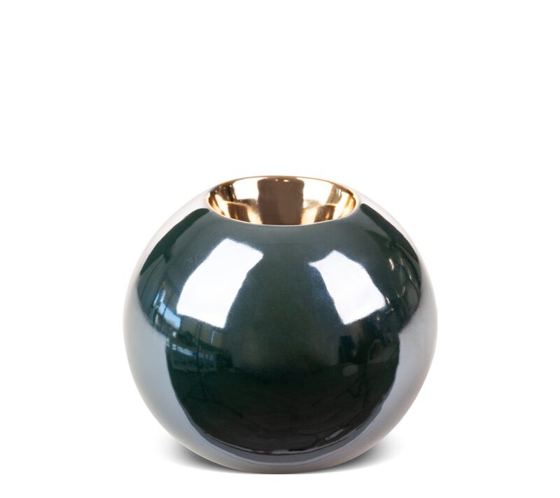 Świecznik ceramiczny Amora2 zielony 9 x 8 cm – do wnętrz