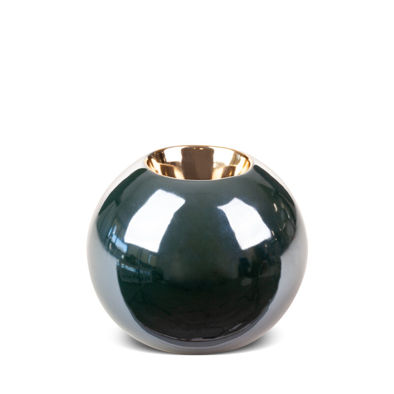 Świecznik ceramiczny Amora2 zielony 9 x 8 cm – do wnętrz