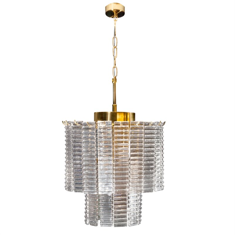 Lampa wisząca Dalia złota fi 32 X 40 cm – z kloszami ze szkła