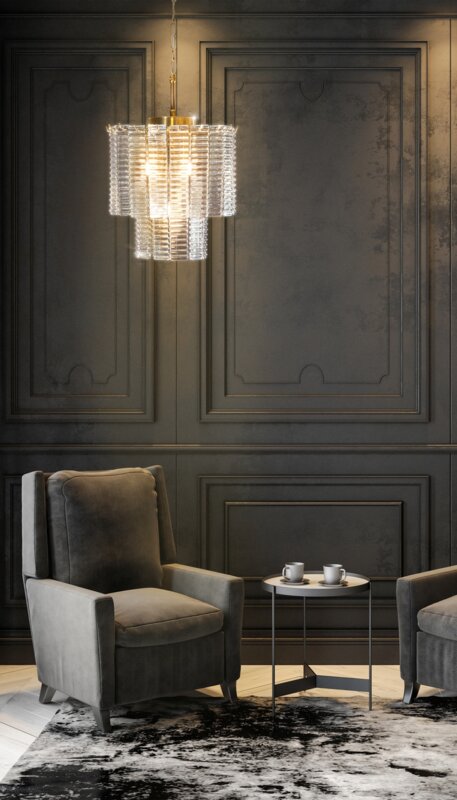 Lampa wisząca Dalia złota fi 42 x 50 cm – doda blasku wnętrzu