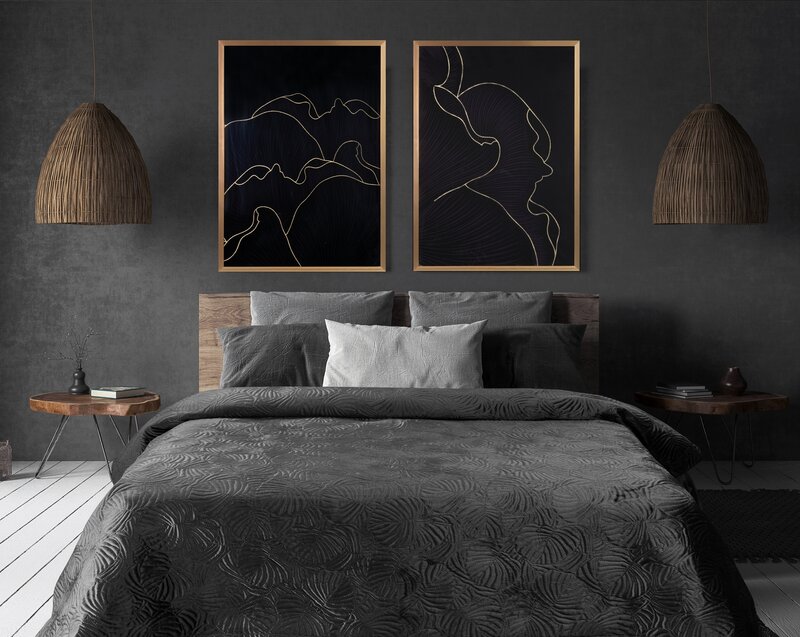 Narzuta welwetowa LILI4 czarna 220X240 – miękka w dotyku