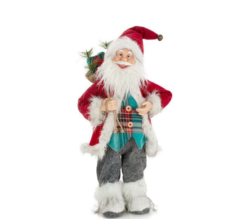 Figurka bożonarodzeniowa Mikołaj czerwony 33 x 20 x 60 cm – idealna dekoracja
