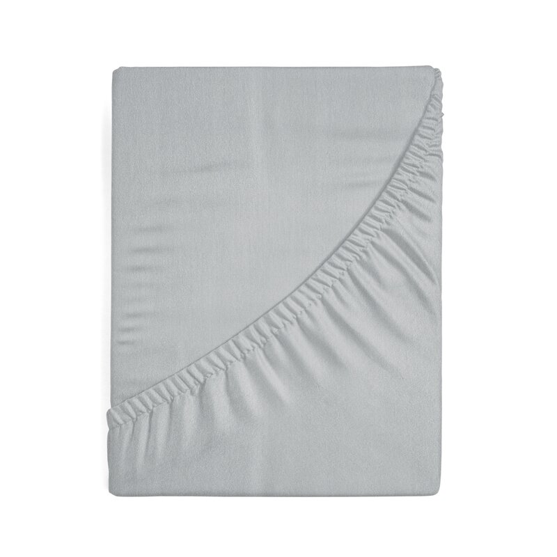Prześcieradło jersey jasnoszare 120 x 200 x 25 cm – miękkie i otulające