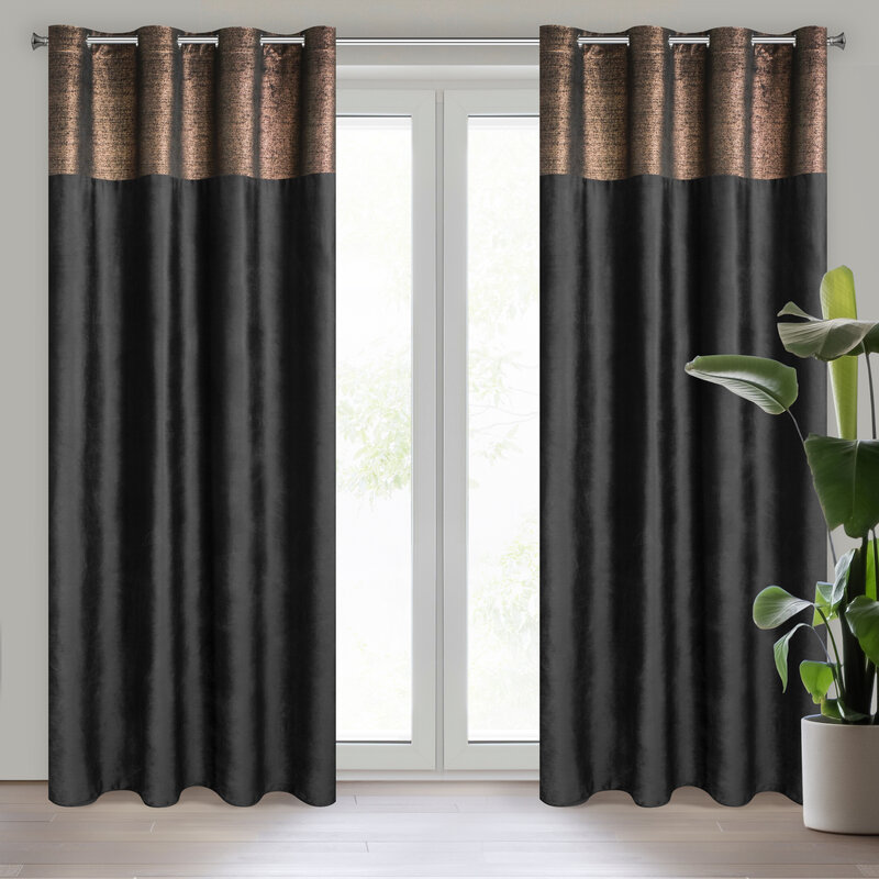 ZASŁONA GOTOWA PERI 140 X 250 CM CZARNY
