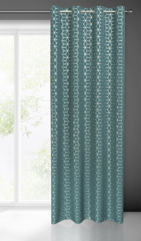 Zasłona gotowa Cube ciemnoturkusowa 140 x 250 cm – gotowa do zawieszenia