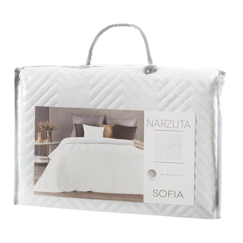 Narzuta velvet Sofia biała 170 x 210 cm – dodaje przytulności