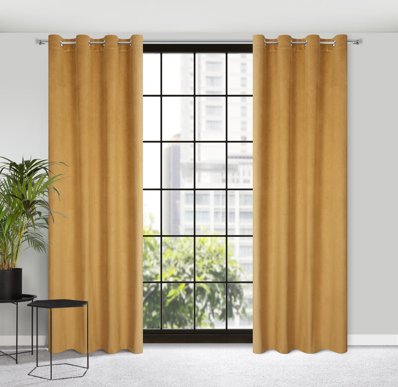 Zasłona gotowa LILI żółta 140 x 250 cm – wprowadza ciepło