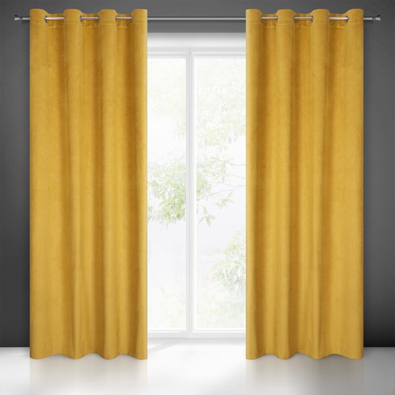 Zasłona gotowa LILI miodowa 140 x 250 cm – ciepło i przytulność