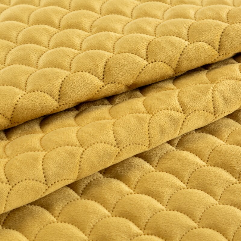 Narzuta velvet Ariel musztardowa 220 x 240 cm – doda ciepła sypialni