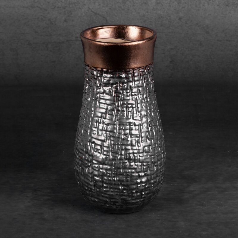 Wazon ceramiczny Morena stalowy 17 x 32 cm – na suszone kwiaty