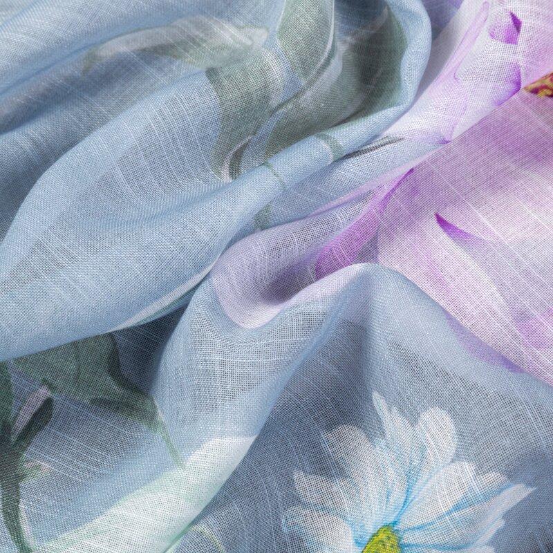 Zasłona gotowa Flora popielata 140 x 250 cm – subtelnie filtruje światło