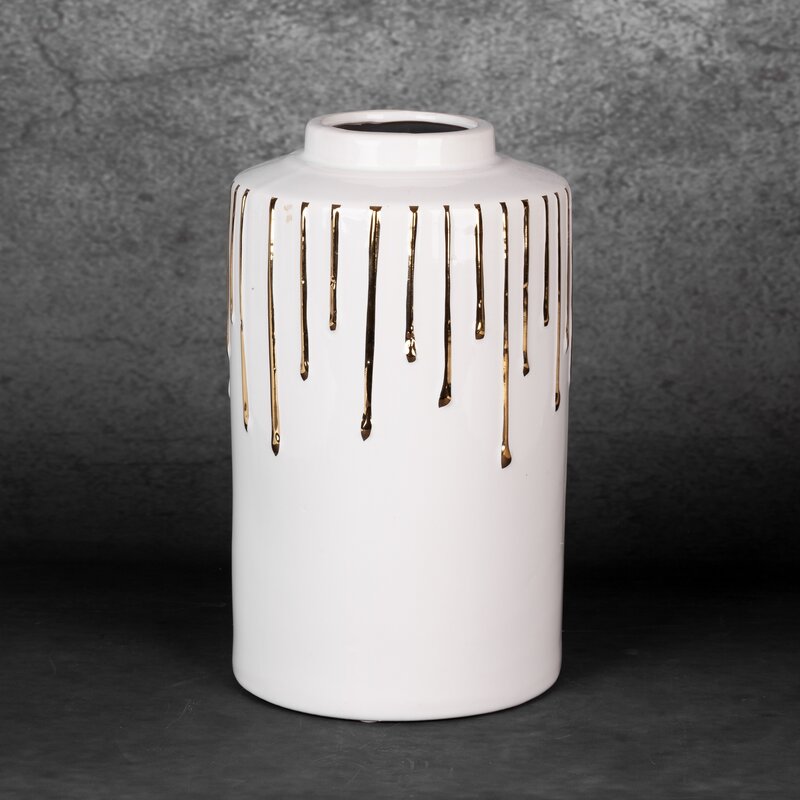 Wazon ceramiczny Luis biały fi 15 x 25 cm – idealny na kwiaty