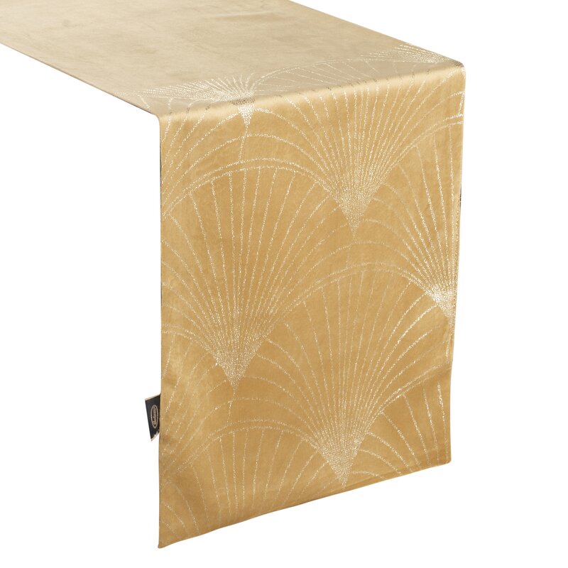 Obrus błyszczący Blink miodowy 35 x 140 cm – doda blasku stołowi
