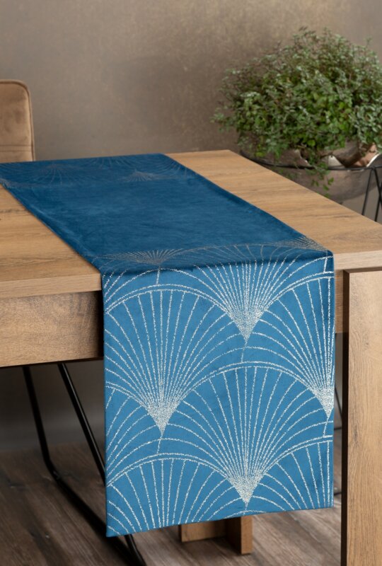 Obrus Blink 14 granatowy 35 X 180 cm – efektowny blask