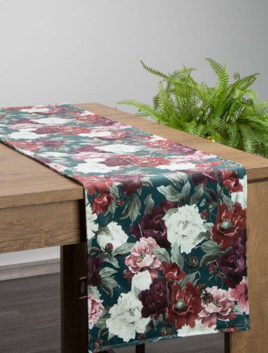 Obrus welwetowy zielony 35 x 180 cm – doda elegancji