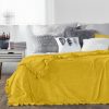 Koc flanelowy Dolly musztardowy 150 x 200 cm – wprowadza ciepło