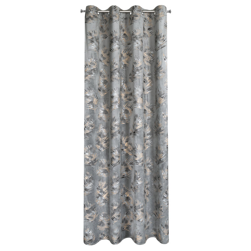 Zasłona gotowa Gloria stalowa 140 x 250 cm – zaciemnia i zdobi