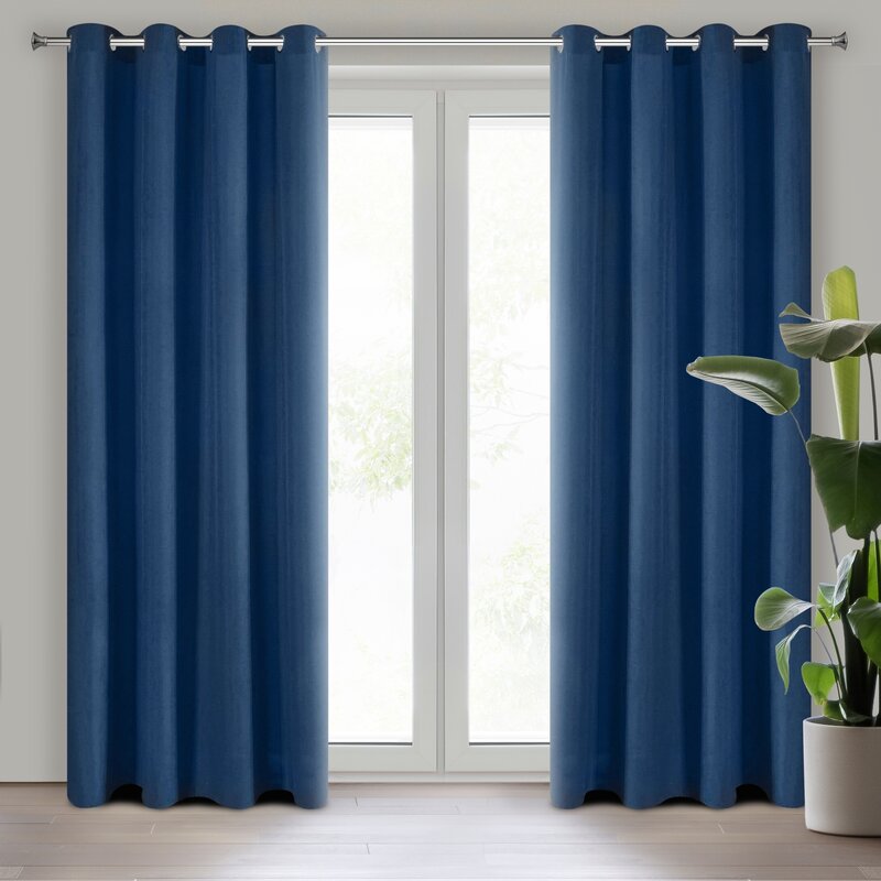 ZASŁONA GOTOWA RITA 140 X 250 CM CIEMNONIEBIESKI