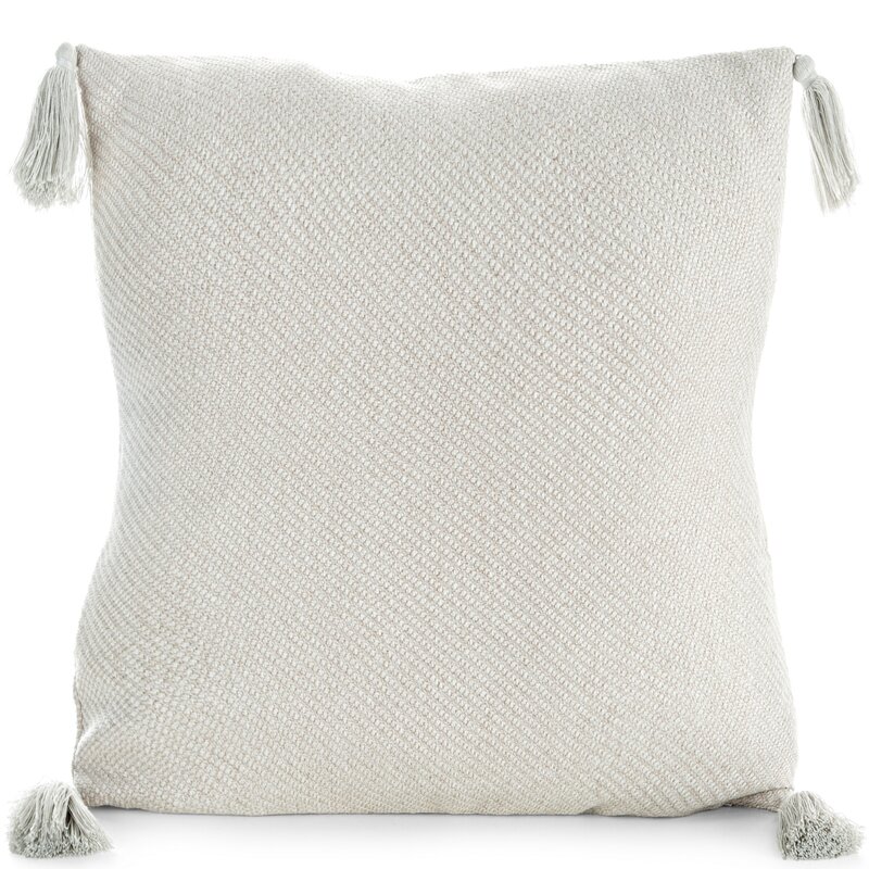 Poszewka dekoracyjna Poly 01 kremowa 45 X 45 cm – z pomponami
