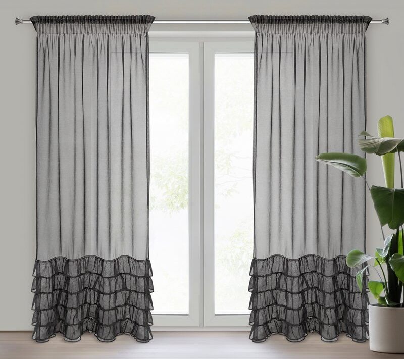 Firana gotowa Carli czarna 140 x 270 cm – doda przytulności