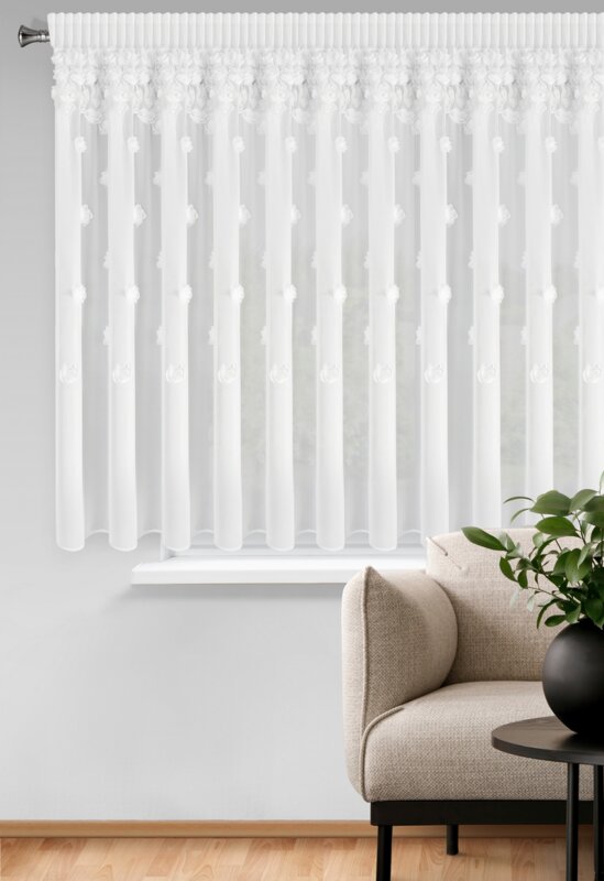 Firana gotowa Diana biały 350 x 160 cm – rozjaśni wnętrze