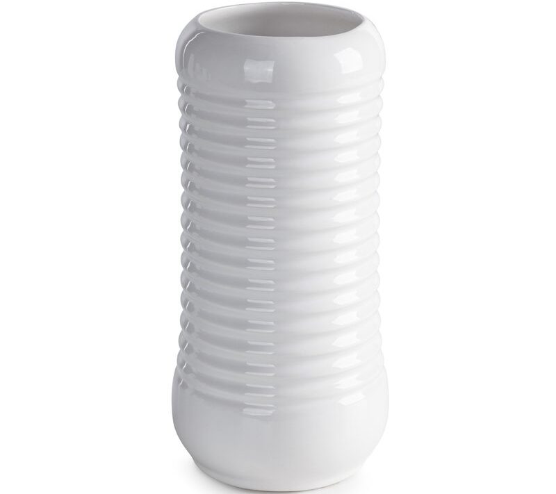 Wazon ceramiczny Jason (02) biały 12 x 12 x 24 cm – na suszone kwiaty
