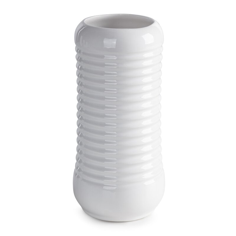 Wazon ceramiczny Jason (02) biały 12 x 12 x 24 cm – na suszone kwiaty