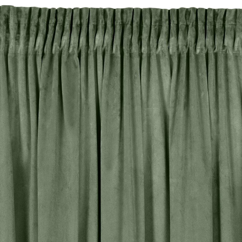 Welwetowa zasłona Melanie oliwkowa 140 X 270 CM – do salonu i sypialni