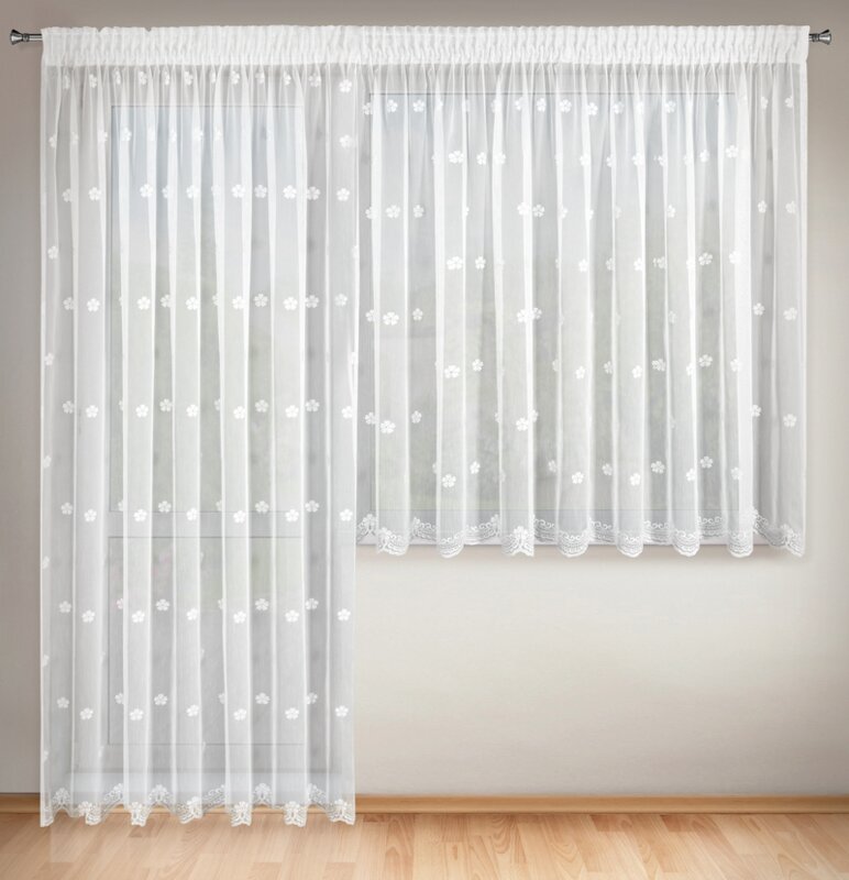Firana gotowa biała 400 x 160 cm – rozjaśnia wnętrze