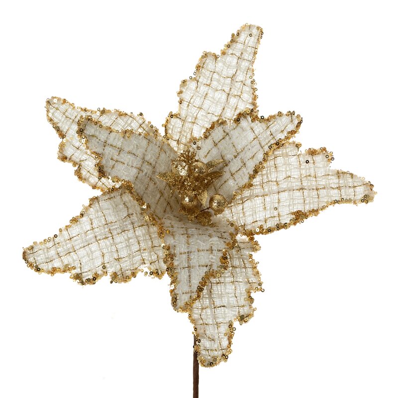 KWIAT ŚWIĄTECZNY 242B O 30 CM BIAŁY